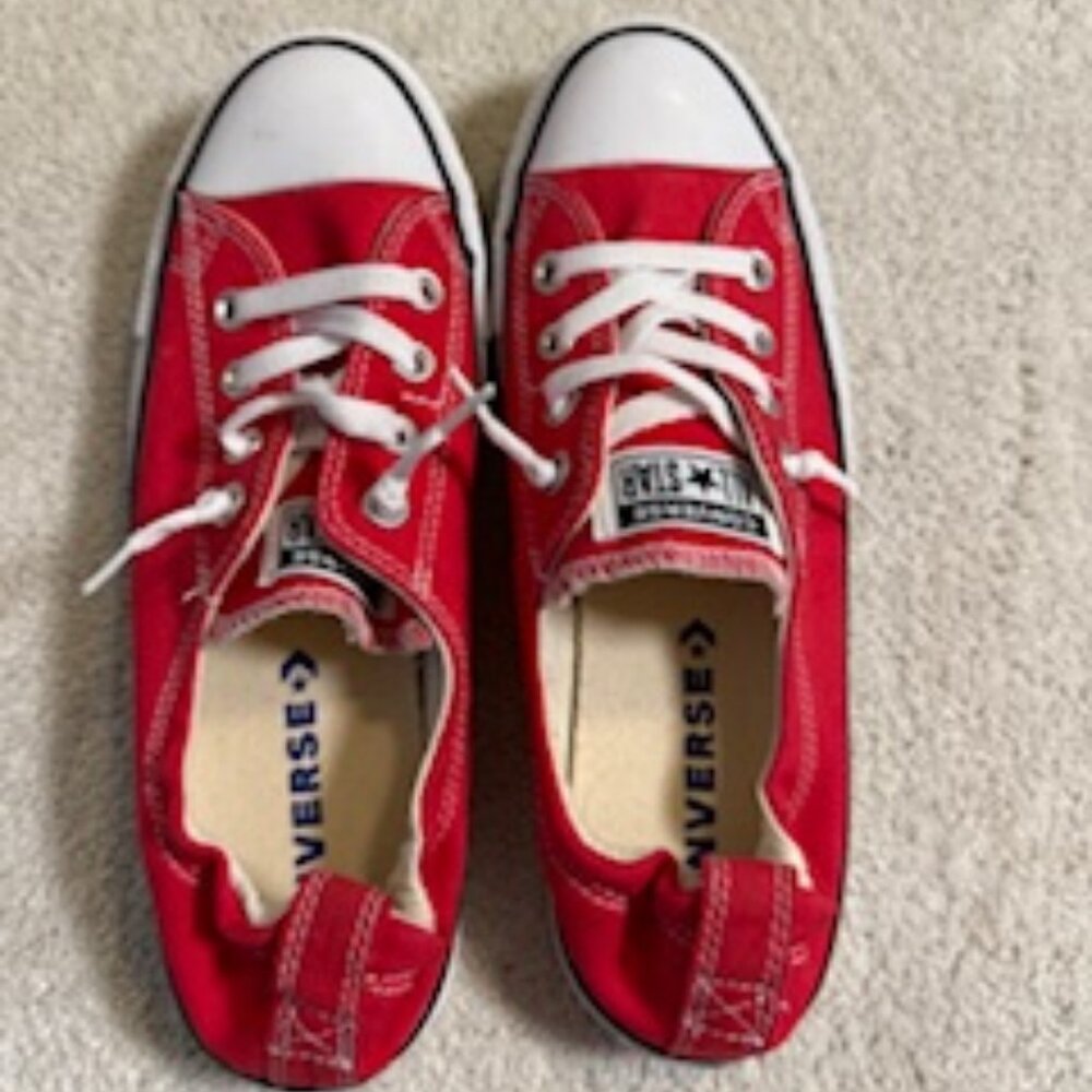 Converse Red Sneakers. Size 9.  Like new condition.